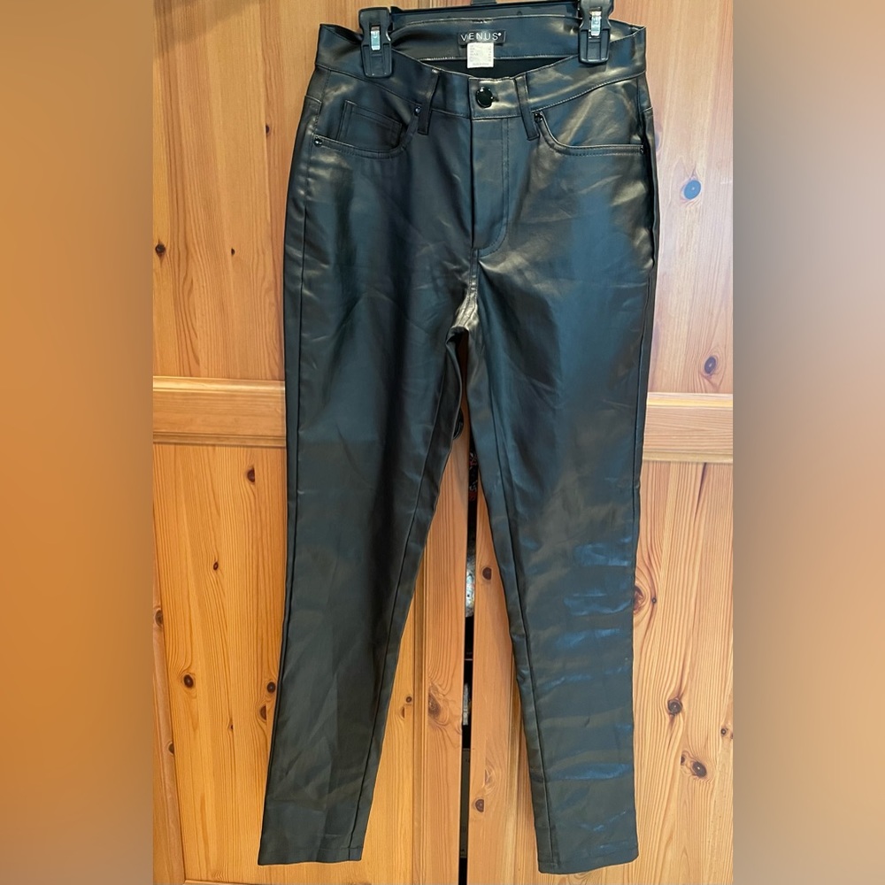 5-Pocket Faux-Leather Pants